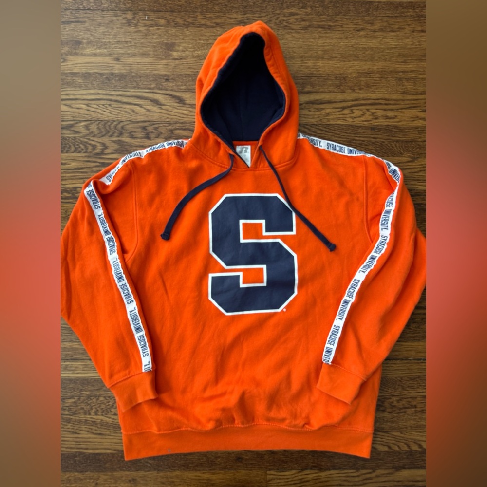 #402 Russell Athletic Orange Hoodie with Navy Lettering